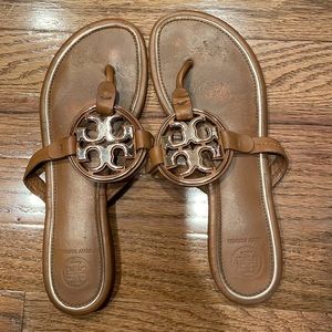 Metal Miller Tory Burch sandals Camel and gold